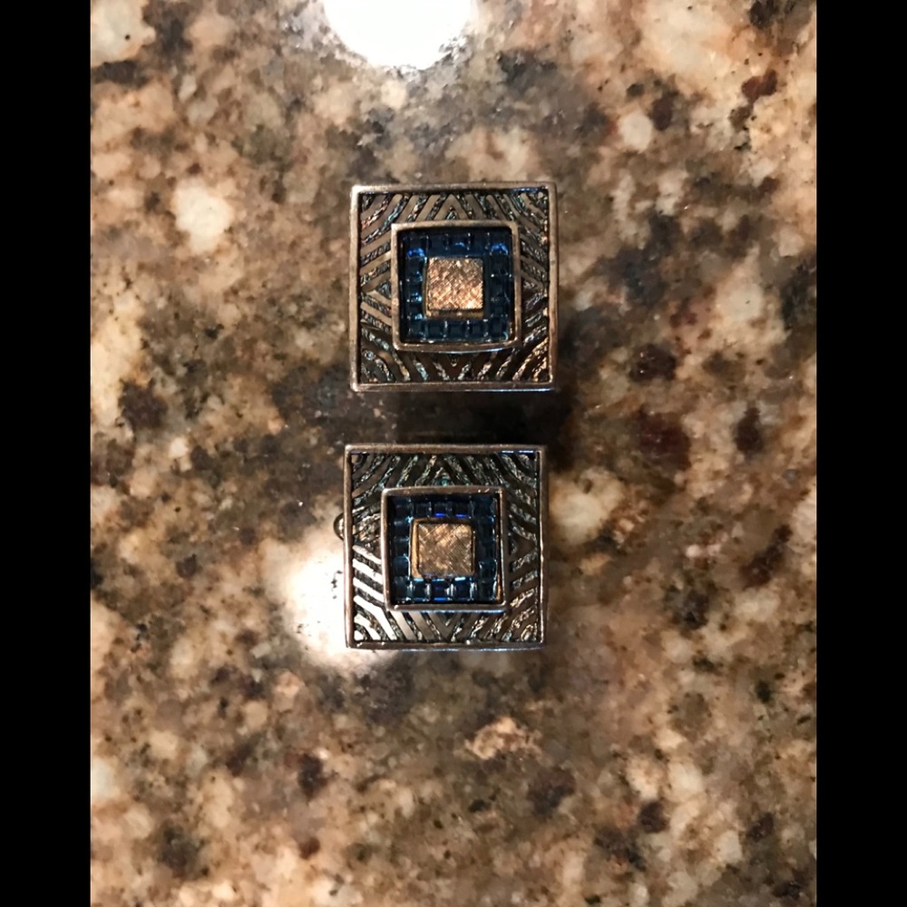 Vintage Sterling and Sapphire Cufflinks 1950’s